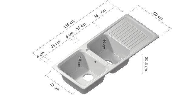 Fregadero sintetico de cocina Oceano Plus Garbi – Fregaderos Interbany